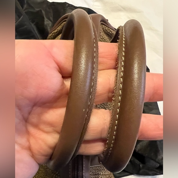 Borbonese Redwall authentic large dome purse. Made in Italy. Quail suede leather - Picture 8 of 16